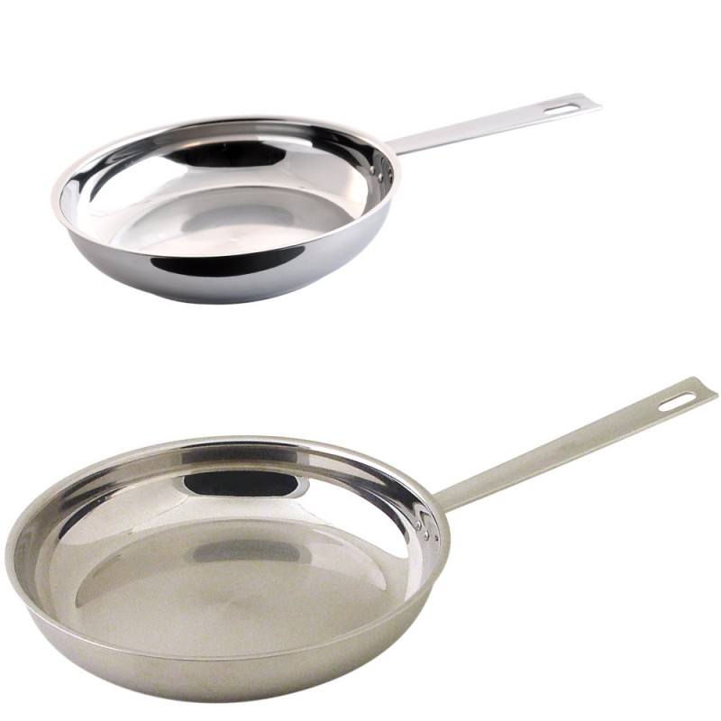 Lot de 2 poêles inox 20 - 24 cm - Baumstal