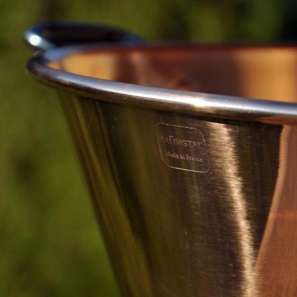 Détail de la bassine à confiture en cuivre : le poinçon Baumstal made in France