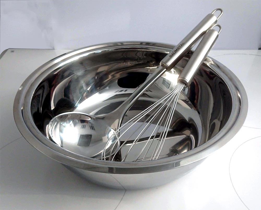 Légumier louche et fouet inox