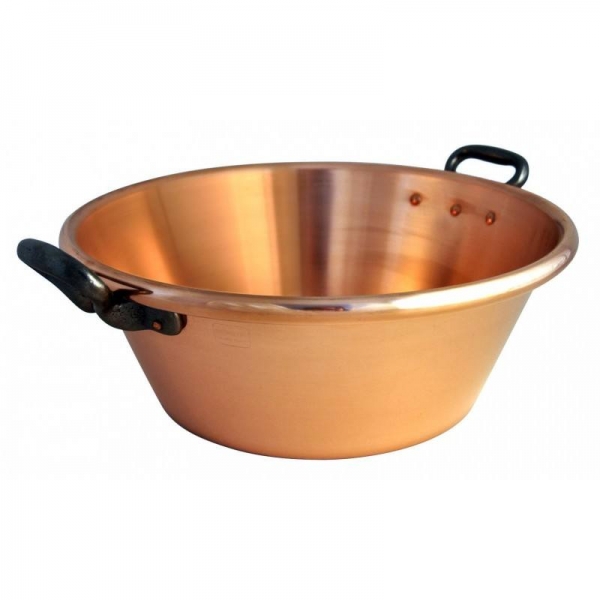 Bassine à confiture de qualité professionnelle en cuivre massif. Diamètre 38 cm