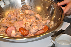 cuisson de la choucroute dans le wok