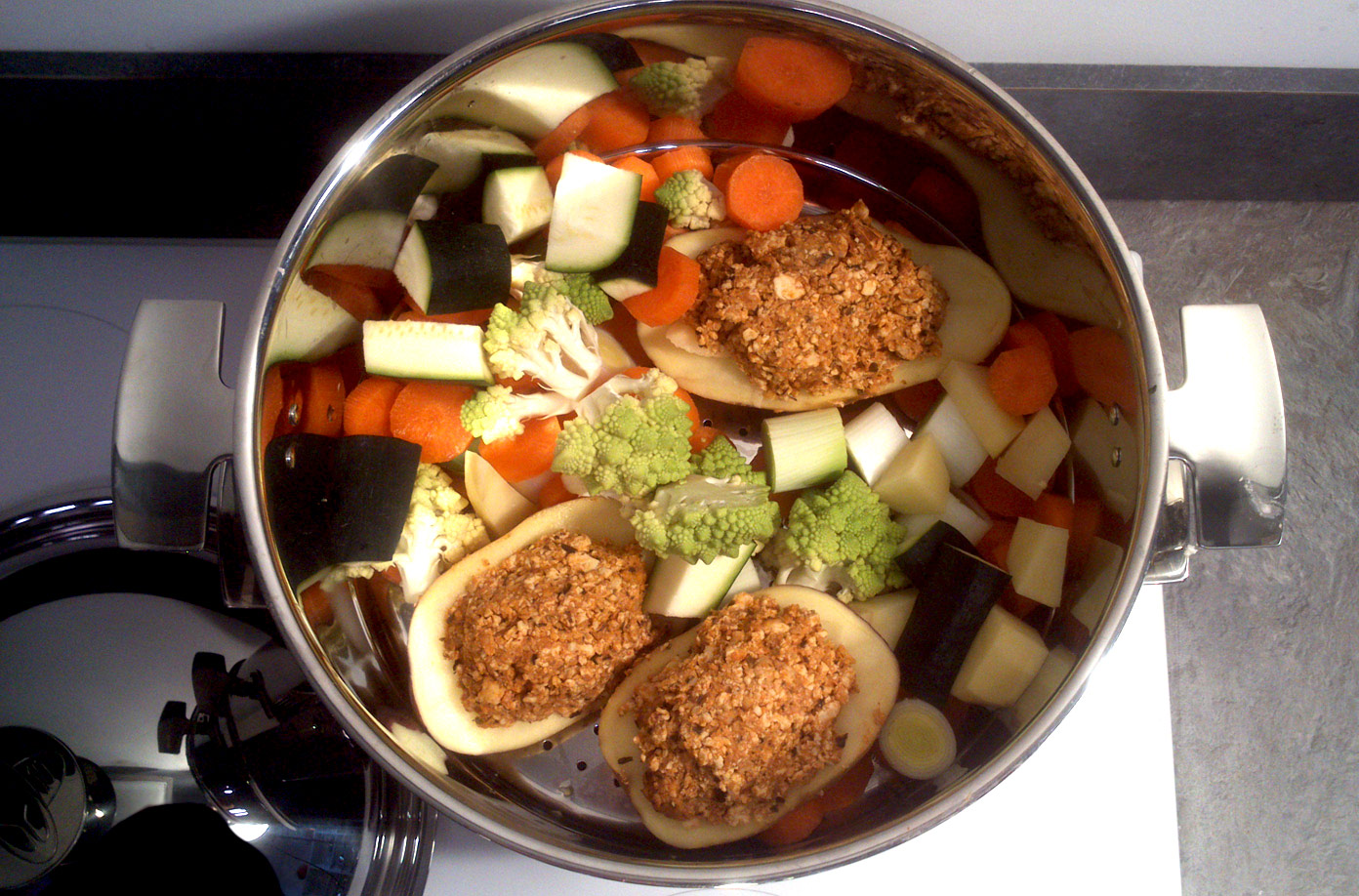 cuisson de legumes bio a la vapeur douce
