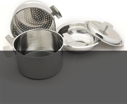 Casserole inox finition brossée 10,4 Litres, couvercle inclus Barts