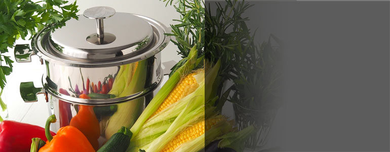 Ensemble de cuisson Baumstal en inox 18/10 et légumes