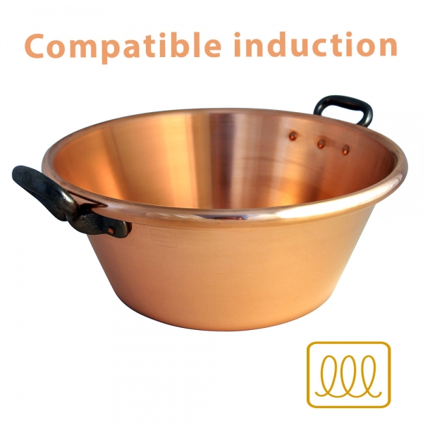 Bassine à confiture en cuivre compatible induction