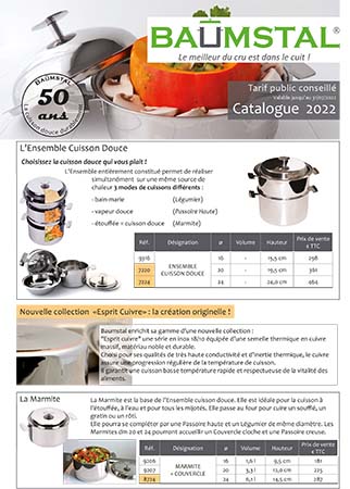 Catalogue Baumstal 2022 - Ustensiles de cuisson en inox pour une cuisine respectueuse des aliments