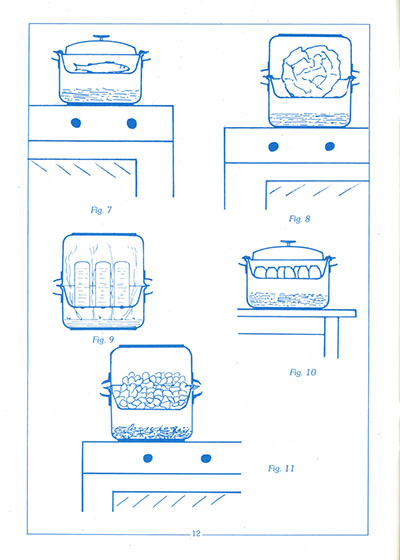 Depuis 50 ans ! Ancienne notice Baumstal - page 12 : illustration cuisine au bain-marie