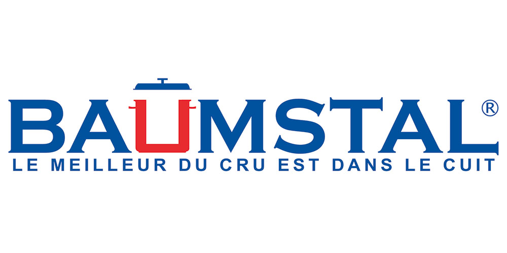 Ancien logo Baumstal bleu et rouge