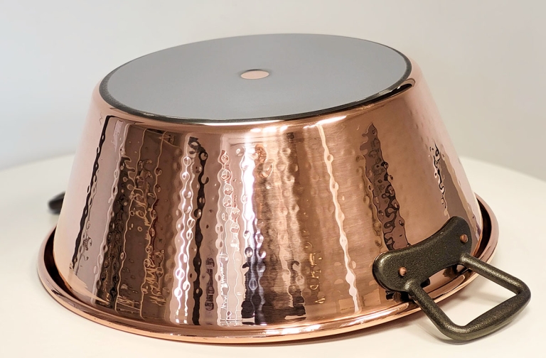 Casserole Conique En Cuivre Massif Baumalu - Diamètre 20 Cm, Intérieur étamé - Tous Feux Sauf Induction