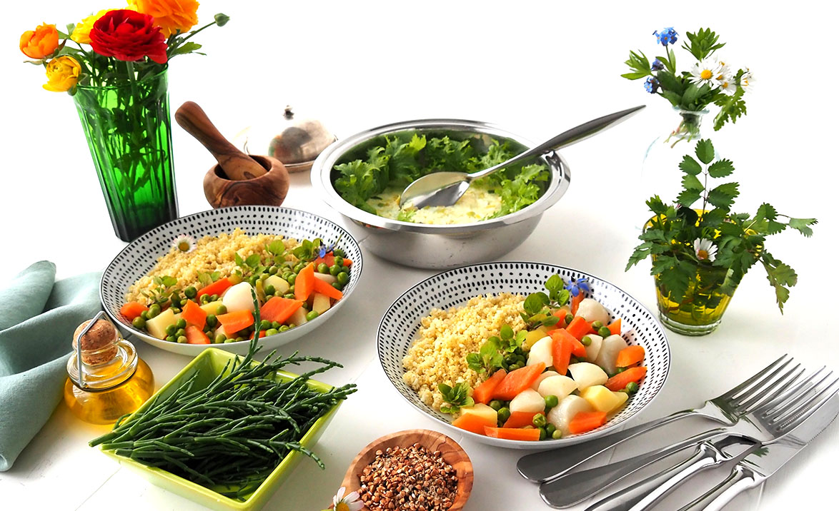 Recette de jardinière de printemps, flan de poireaux et millet