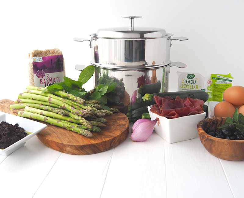 AspergesIngrédients Les ingrédients de la recette : asperges, riz, œufs, viande des grisons ...