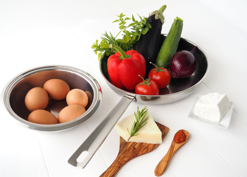 Les ingrédients pour la frittata méditerranéenne