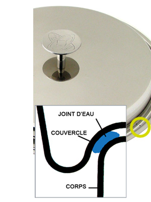 joint-eau_couvercle Le couvercle en inox Baumstal : formation du joint d'eau et trou avertisseur de surchauffe