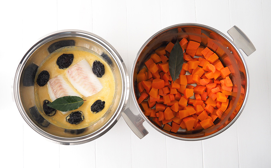 Le cabillaud et les carottes ont cuit en même temps