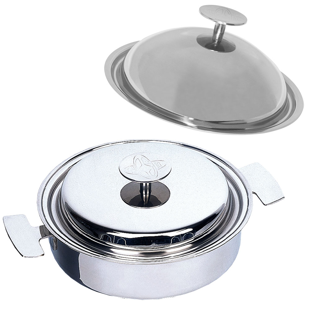 Sauteuse Baumstal 20 cm en inox 18/10 et couvercle cloche en inox