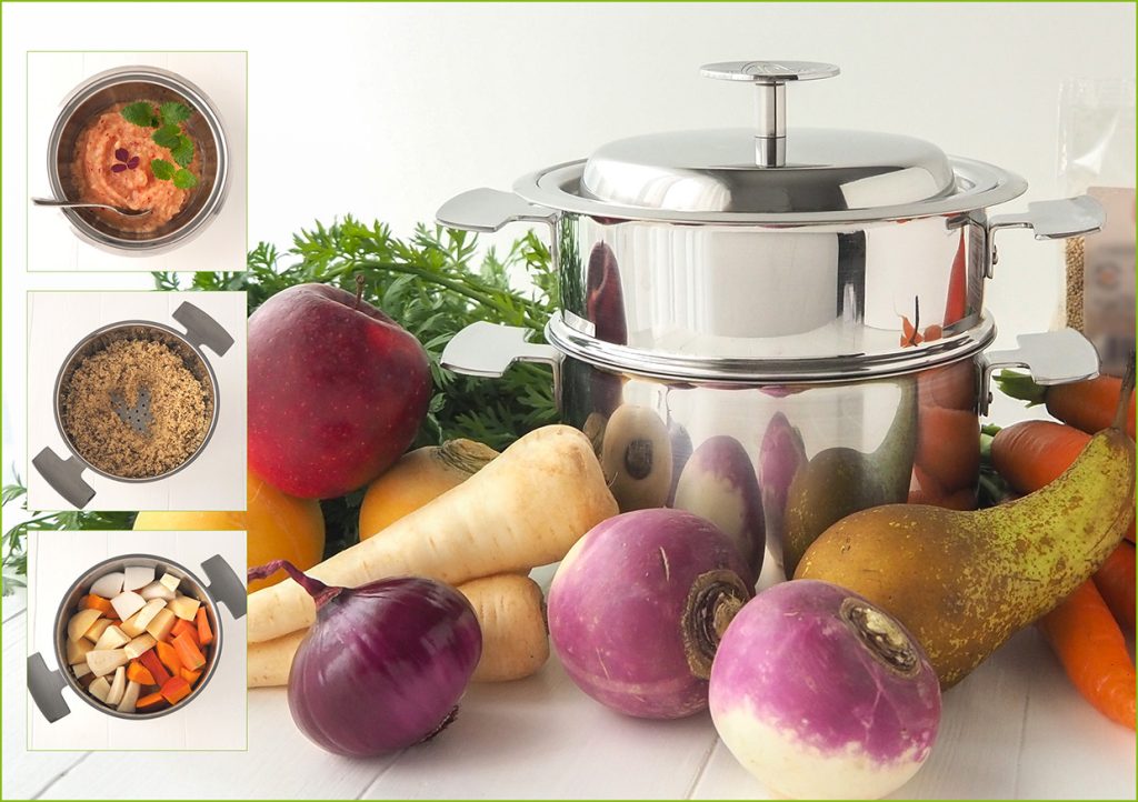Ensemble cuisson douce et légumes L'Ensemble Cuisson Douce Baumstal permet de réaliser plusieurs types de cuisson simultanément